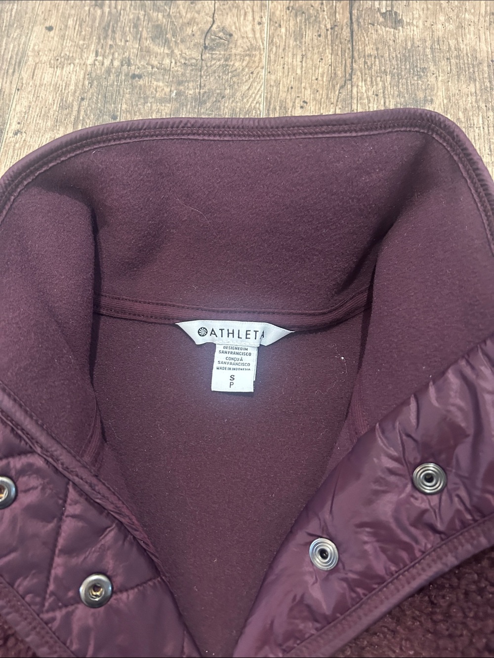Athleta Quilted-Trim Sherpa Pullover in Plum - Picture 2 of 3